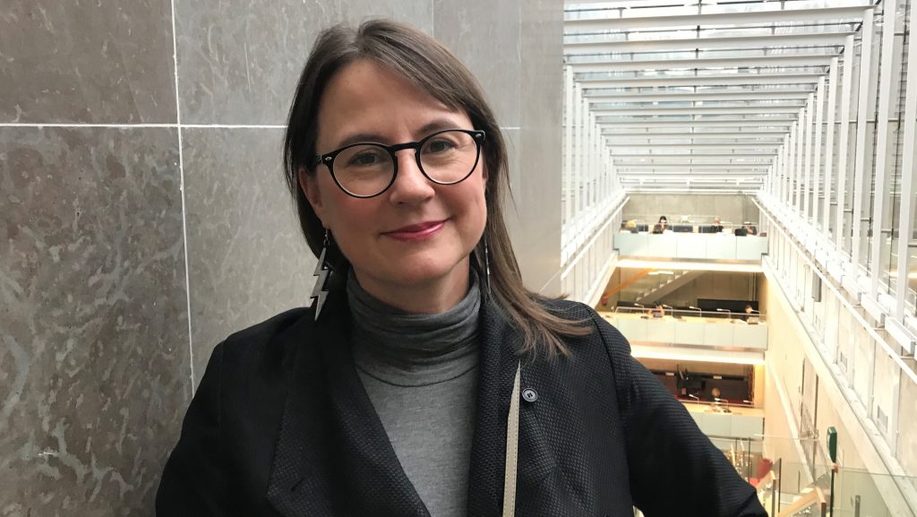 Pamela Schultz Nybacka, ansvarig för den nya bibliotekarieutbildningen på Södertörn. Foto: Eva Enarson.