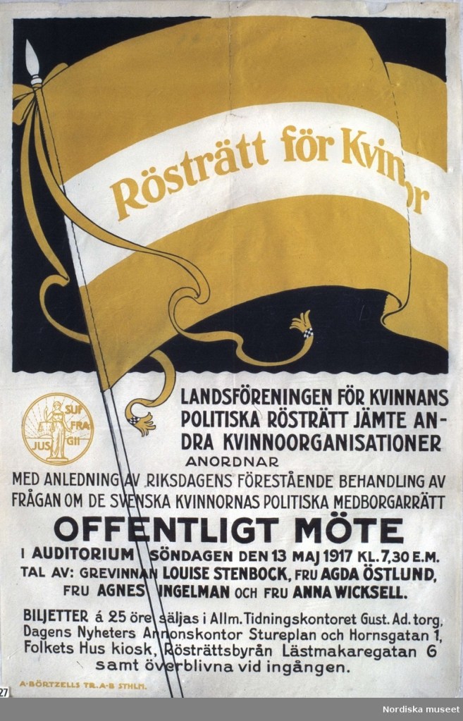 Affisch från 1917 som kräver rösträtt för kvinnor.