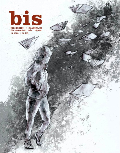 En person som står och tittar på böcker som flyger i vinden.